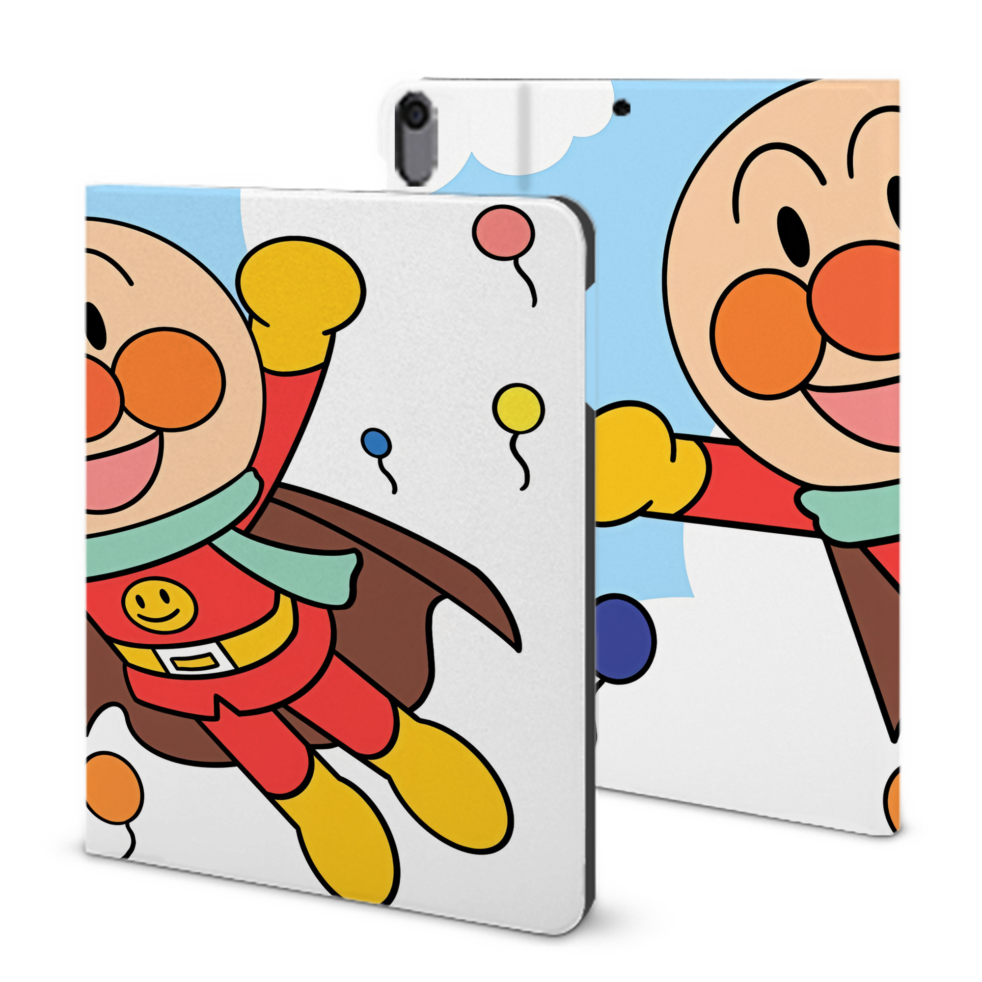 （画像用） アンパンマン Anpanman IPad ケース ブック型 PUレザー TPU 耐衝撃 軽量 薄型 ペン収納なし 全面保護 IPad 各モデル対応